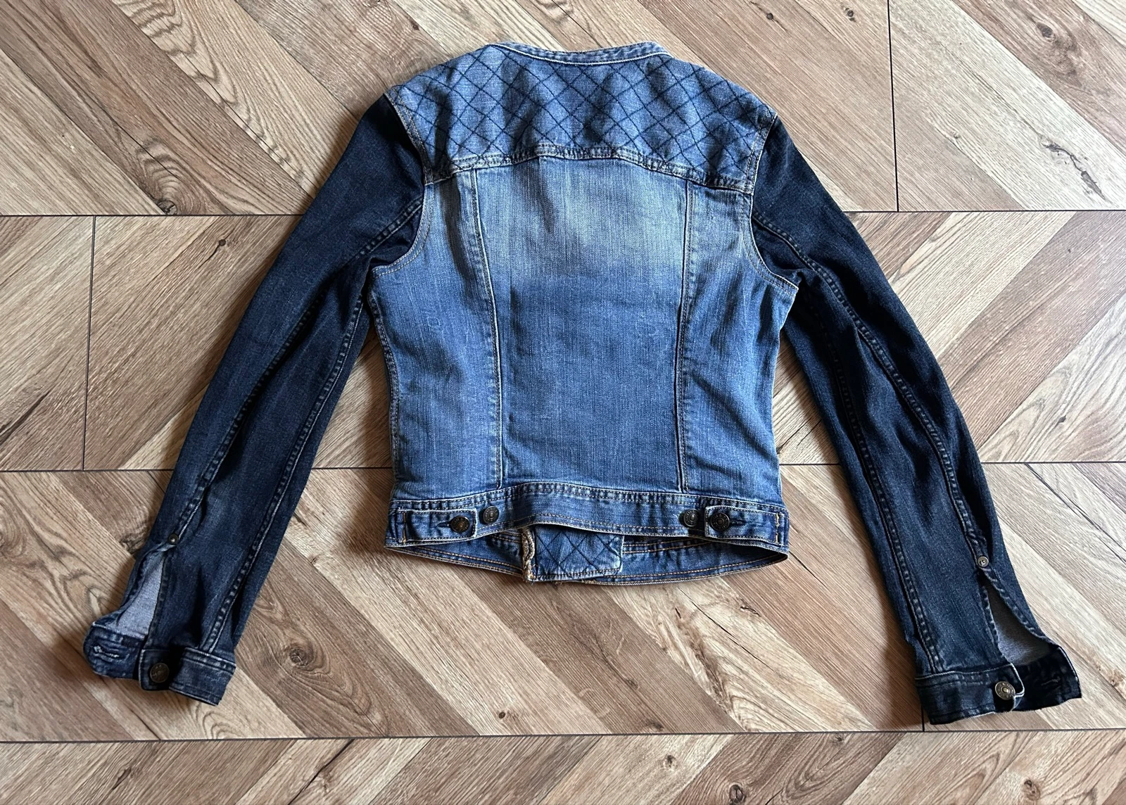 Perfecto style / bi-material denim jacket H&M – photo 5